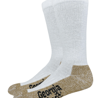 Georgia Boot Mens Ultra Dri Cotton Year Round Boot Socks 2 Pair Pack (US Alpha Large Regular Regular White)