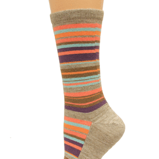 Wise Blend Stone 6-9 Large Stripe Crew Socks 1 Pair Medium Shoe Size W