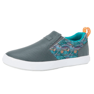 Xtratuf Grey 7.5 Women's Fishe Wear Leather Sharkbyte Deck Shoe Gray/Groovy Grayling Size
