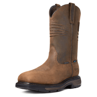 ARIAT Brown 13 Wide Ariat Mens WorkHog XT Patriot Waterproof Carbon Safety Toe Work Boot