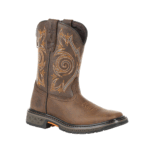 Georgia Boot BrownRed 4 Big Kid GEORGIA BOOT Carbo-Tec LT Big Kids Pull-On Boot Brown and Red Size 4(M)