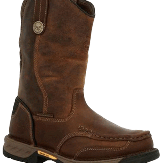 Georgia Boot Brown 9 Wide GEORGIA BOOT Athens 360 Steel Toe Waterproof Pull-on Work Boot Size 9(W)