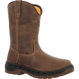 Georgia Boot Brown 090 OT Waterproof Pull On Work Boot Size 9(W)