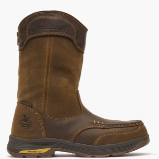 Georgia Boot Brown 085 Athens SuperLyte Alloy Toe Waterproof Wellington Pull-On Size 8.5(W)