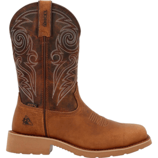 ROCKY Tobacco 12 Wide MonoCrepe 12. Steel Toe Western Boot Size 12(W)
