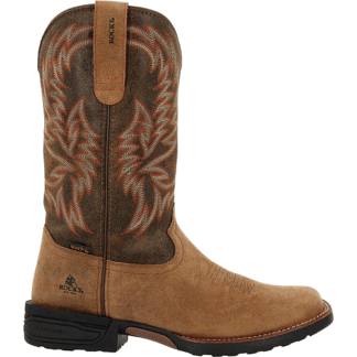 ROCKY Tobacco 9.5 Wide Bronco 12. Waterproof Western Boot Size 9.5(W)