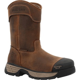 Georgia Boot Brown 10 Wide Durablend Edge 10 Waterproof Alloy Toe Pull On Work Boot Size 10(W)