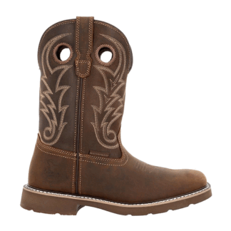 Georgia Boot Brown 14 Wide Core 37 Western 11 Steel Toe Waterproof Pull-On Work Boot Size 14(W)