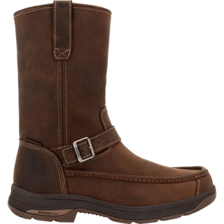 Georgia Boot Brown 8 Wide Athens SuperLyte Waterproof Wellington Pull-On Boot Size 8(W)