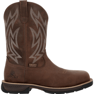 ROCKY Brown 9.5 Wide Ride LTE Carbon Toe Western Boots Size 9.5(W)