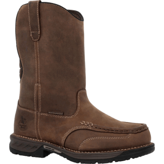 Georgia Boot Brown 10 Wide Athens 360 11 Pull-On Waterproof Moc-Toe Nano Composite Toe Work Boot Size 10(W)
