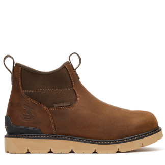Georgia Boot Brown 13 Wide Carbon Flex Wedge Chelsea Carbon Toe Work Boot Size 13(W)