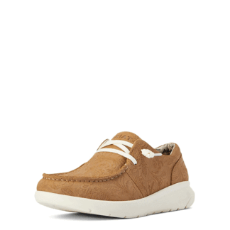 ARIAT Tan Floral Emboss 7 Womens Hilo Shoe