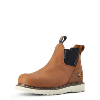 ARIAT Aged Honey 7 BMVY9 Womens Rebar Wedge Chelsea Waterproof Composite Toe Work Boot
