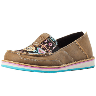 ARIAT Brown 7.5 BMVY9 Womens Cruiser Bomber/Neon Lights