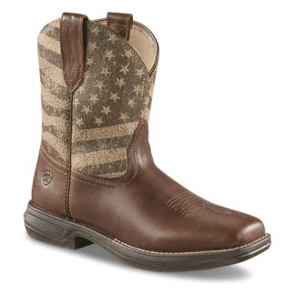 ARIAT River Road/Neutral Flag Print 7.5 Women's Anthem Shortie Myra Western Boot - Medium