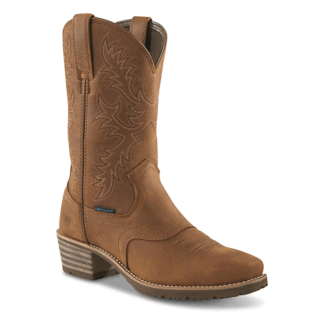 ARIAT 8 Wide Ariat Men's Hybrid Roughstock Square Toe Waterproof Cowboy Boot Status Brown