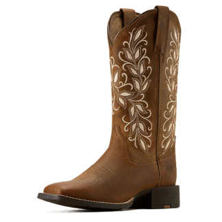 ARIAT Pearl 8.5 Women's Round Up Holly Wide Square Toe Western Boot