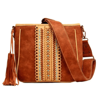 Blazin Roxx Brown One Size Women's Laney Fringe Tassel Concealed Carry Messenger Bag