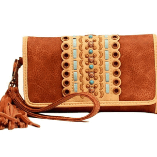 Blazin Roxx Brown 7 1/2 x 4 1/2 M&F Western Laney Clutch Wallet One Size