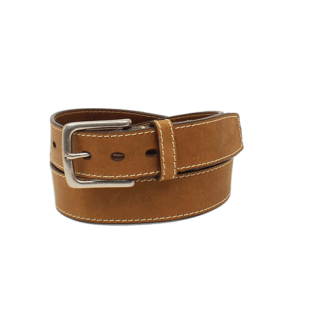 ARIAT Medium Brown Men's Embossed Logo Leather Belt 40