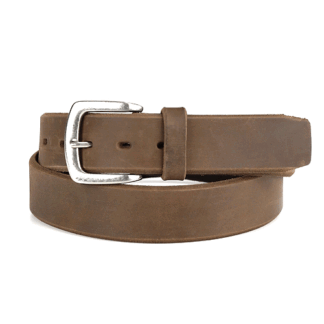 ARIAT Medium Brown 34 (3133 waist) Men's Embossed Logo Beveled-Edge Leather Belt 34