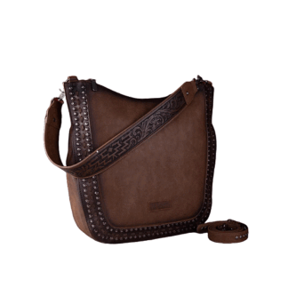 Montana West Coffee 16 x 4.25 x 15 (Drop 12) Oversize Hobo/Crossbody Wrangler Rivets Concealed Carry - by MONTANA WEST U.S.A