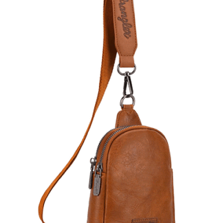 Wrangler *Classic-light Brown One Size Small Sling Bag for Women Leather Crossbody Bags Cross Body Purse Fanny Packs with Adjustable Strap WG87-210LBR