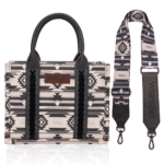 Montana West Angel Diamond Darkblack-guitar Strap M Medium Wrangler Purse Western Aztec Tote Bag for Women 3-in-1 Convertible Purse with Detachable Guitar Strap Multi-Pocket Structured Cotton Canvas Work Daily Bag WG2203A-8120SBK