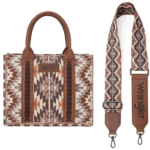 Montana West A-aztec-brown Medium Wrangler Tote Bag for Women Boho Aztec Shoulder Purse Top Handle Stachel Handbag WG2213-8120SBR