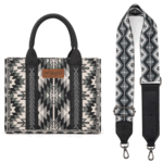 Montana West A-aztec-black Medium Wrangler Tote Bag for Women Boho Aztec Shoulder Purse Top Handle Stachel Handbag WG2213-8120SBK