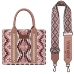Montana West A-aztec-dark Pink Medium Wrangler Tote Bag for Women Boho Aztec Shoulder Purse Top Handle Stachel Handbag WG2213-8120SDPK