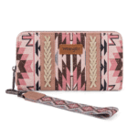 Montana West Aztec Boho--dark Pink One Size Wrangler Wallet Wristlet Aztec Clutch Long Purse Bobo Credit Card Holder Wallet WG2213-W006DPK