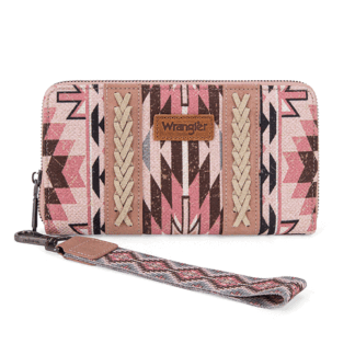 Montana West Aztec Boho--dark Pink One Size Wrangler Wallet Wristlet Aztec Clutch Long Purse Bobo Credit Card Holder Wallet WG2213-W006DPK