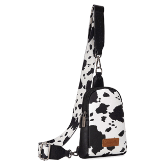 Montana West Black Wrangler Cow Print Crossbody Bags for Women Western Sling Bag with Adjustable Starp Cross Body Purse WG133-210BK