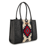 Montana West Black Large . Wrangler Aztec Tote Bag for Women Western Shoulder Purse Top Handle Handbag WG226G-8119BK