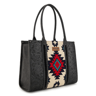Montana West Black Large . Wrangler Aztec Tote Bag for Women Western Shoulder Purse Top Handle Handbag WG226G-8119BK