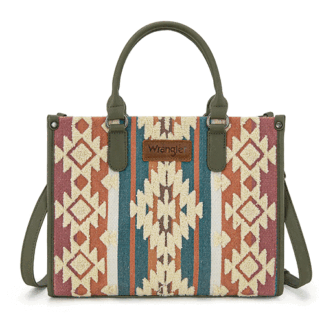 Montana West Green Large Wrangler Chenille Tote Bag for Women Western Women's Crossbody Handbags Aztec Top-handle Bags WG313-8119GN