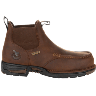 Georgia Boot Dark Brown 8 Wide Athens Chelsea Waterproof Work Boot Size 8(W)