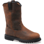 Carolina Brown 8.5 Wide Men's Laser 10 Pull On Composite Toe Waterproof Work Boot EH Rated Oil and Slip Rubber Outsole - 8.5 2E