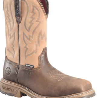 DOUBLE-H Brown 8 Mens 11 Safety Toe Wp Roper Western-Boot Durable Leather Boots Slip-Resistant Waterproof Comfortable Fit - D