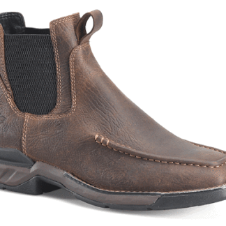 PHANTOM RIDER Dark Brown 11 Wide Mens 6 Romeo Boot - Premium Leather Slip-On Design Durable Outsole Comfortable Fit Casual Style Work Boot - 11 2E