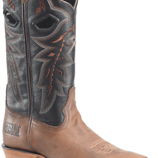 PHANTOM RIDER Black 9 Wide Mens 13 Buckaroo Western Boot with Leather Uppers Durable Outsole and Classic Cowboy Style for Ranch Work Western Boot - 9 2E