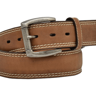 3D Brown 46 Western Belt Mens Roller Distressed Stitching D1362