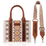 Montana West Ba Angel White - Wide Strap M Medium Wrangler Tote Bag for Women Western Shoulder Purses Boho Aztec Satchel Hobo Handbags WG2202-8120SCF