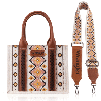 Montana West Ba Angel White - Wide Strap M Medium Wrangler Tote Bag for Women Western Shoulder Purses Boho Aztec Satchel Hobo Handbags WG2202-8120SCF