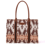Montana West Light Coffee Southwestern Aztec Tote by Wrangler