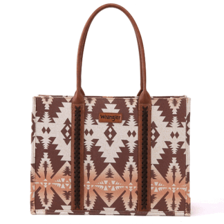 Montana West Light Coffee Southwestern Aztec Tote by Wrangler