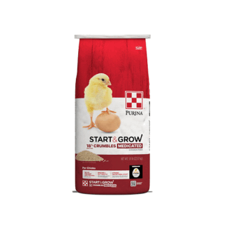 Purina Start & Grow | Medicated Chick Feed Crumbles | Food for Baby Chicks - 50 Pound (50 lb) Bag