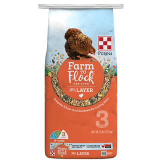 Purina Farm to Flock 18% Layer Hen Food 25 Pound Bag